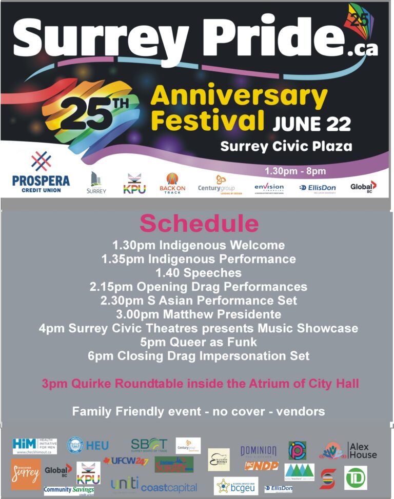 Surrey Pride 2024 25th Anniversary Festival June 22 2024